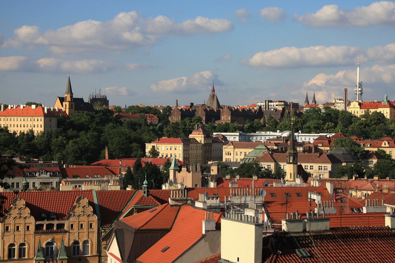 The view from the ramparts at Vysehrad over the Vltava, Prague