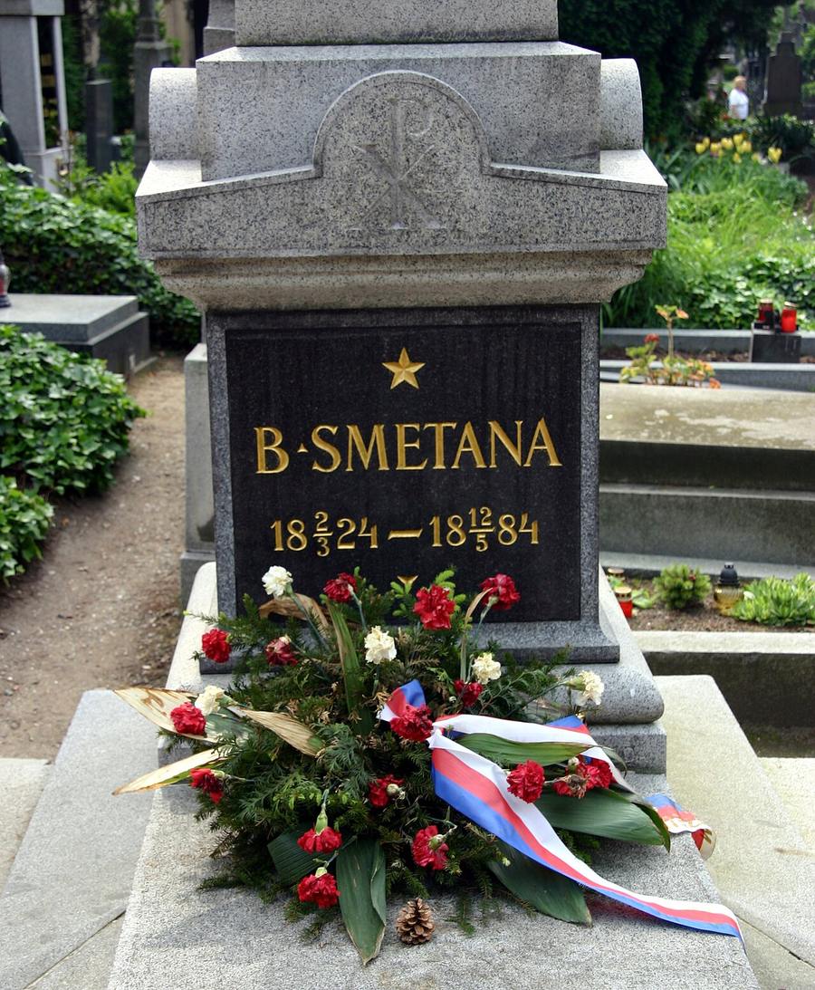 The grave of Bedrich Smetana at Vysehrad Cemetery, Prague