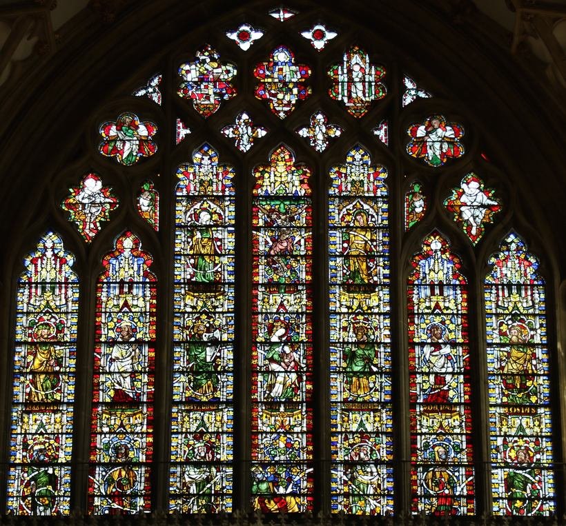 The Jesse Tree window in the choir of Wells Cathedral