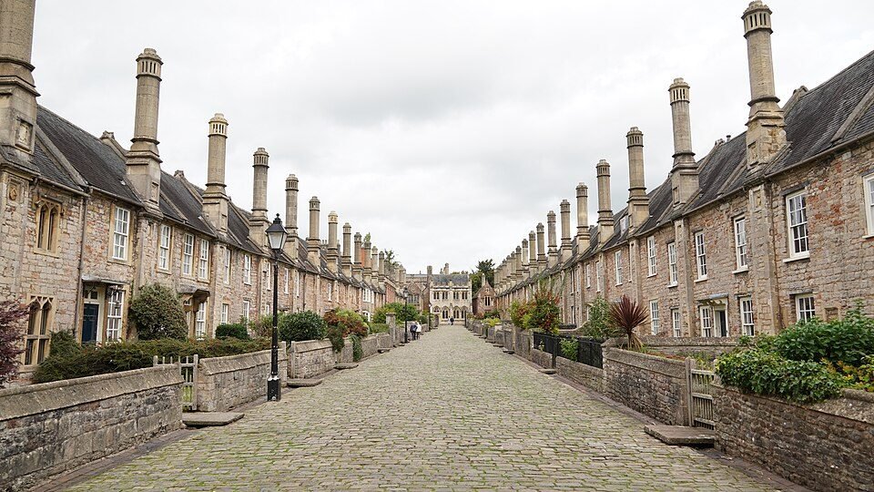 Vicars' Close, a medieval residential street leading up to Wells Cathedral