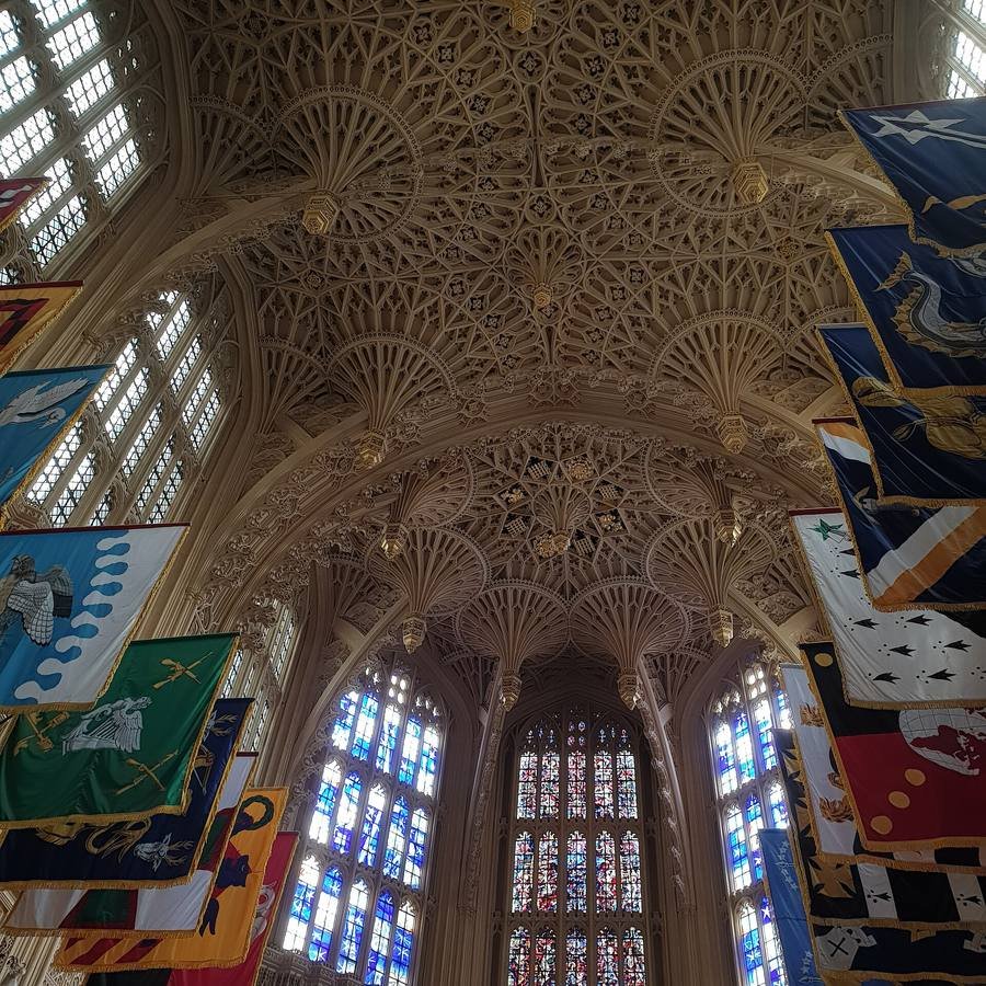 The fan vaulted ceiling of the Henry VII Lady Chapel at Westminster Abbey